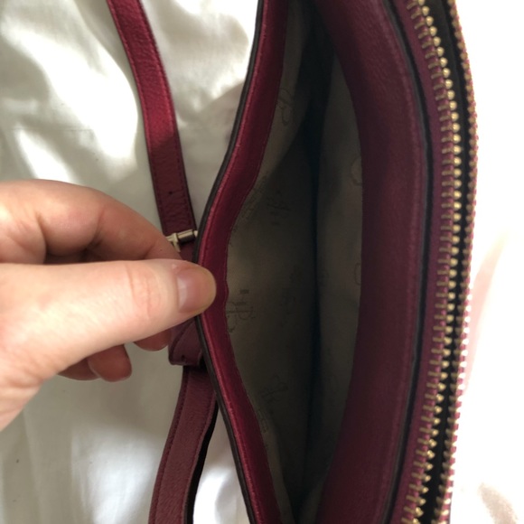 Cole Haan Pebbled Raspberry Leather Crossbody - Picture 4 of 7